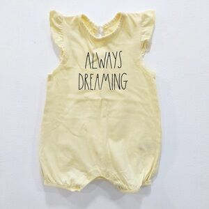 Rae Dunn Romper 0-3m 3 Month 0-3 Yellow One Piece Outfit